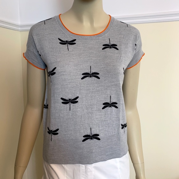 ESCADA Sport gray dragonfly wool top - Picture 2 of 12
